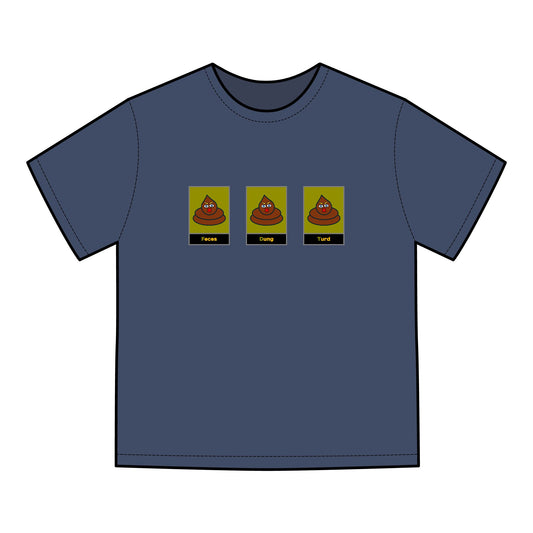 FDT Signature Collection - Poop Emoji Push Harder T-Shirt - Hanes Comfort Wash, Short-Sleeve, Grey Text