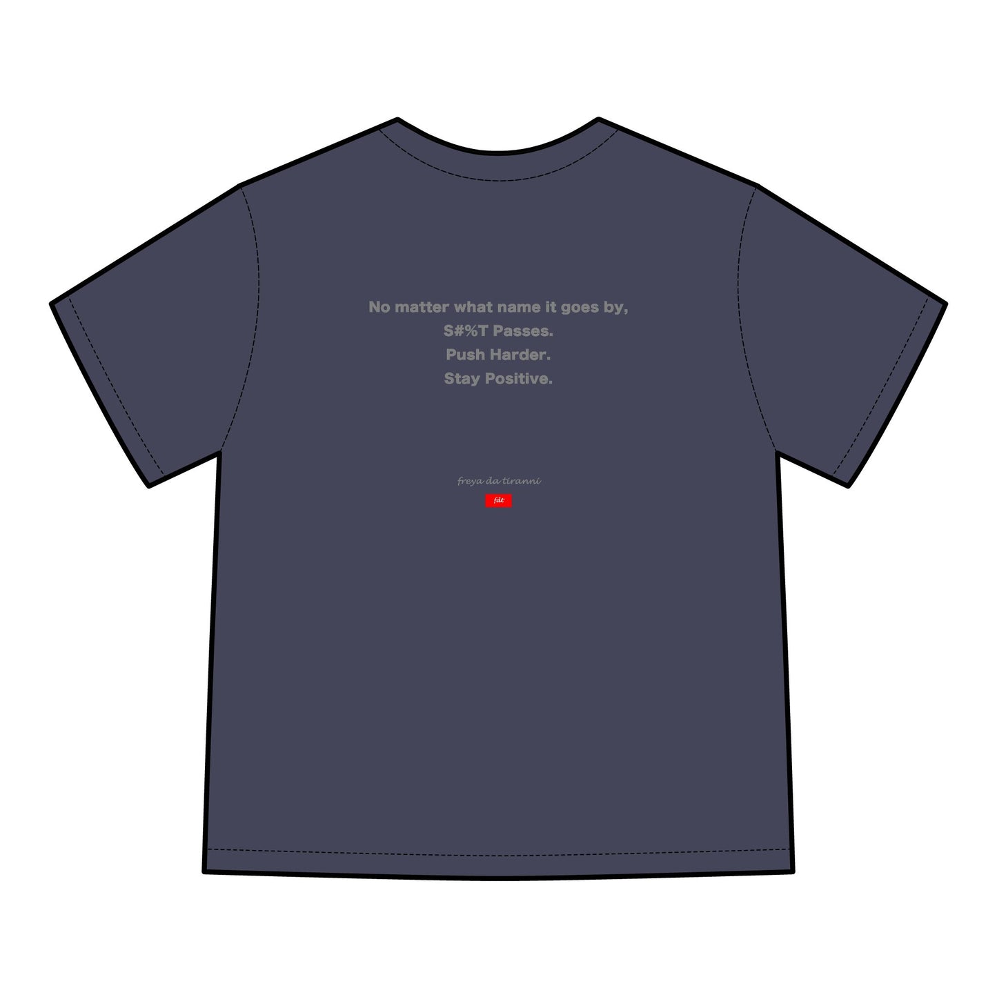 FDT Signature Collection - Poop Emoji Push Harder T-Shirt - Hanes Comfort Wash, Short-Sleeve, Grey Text