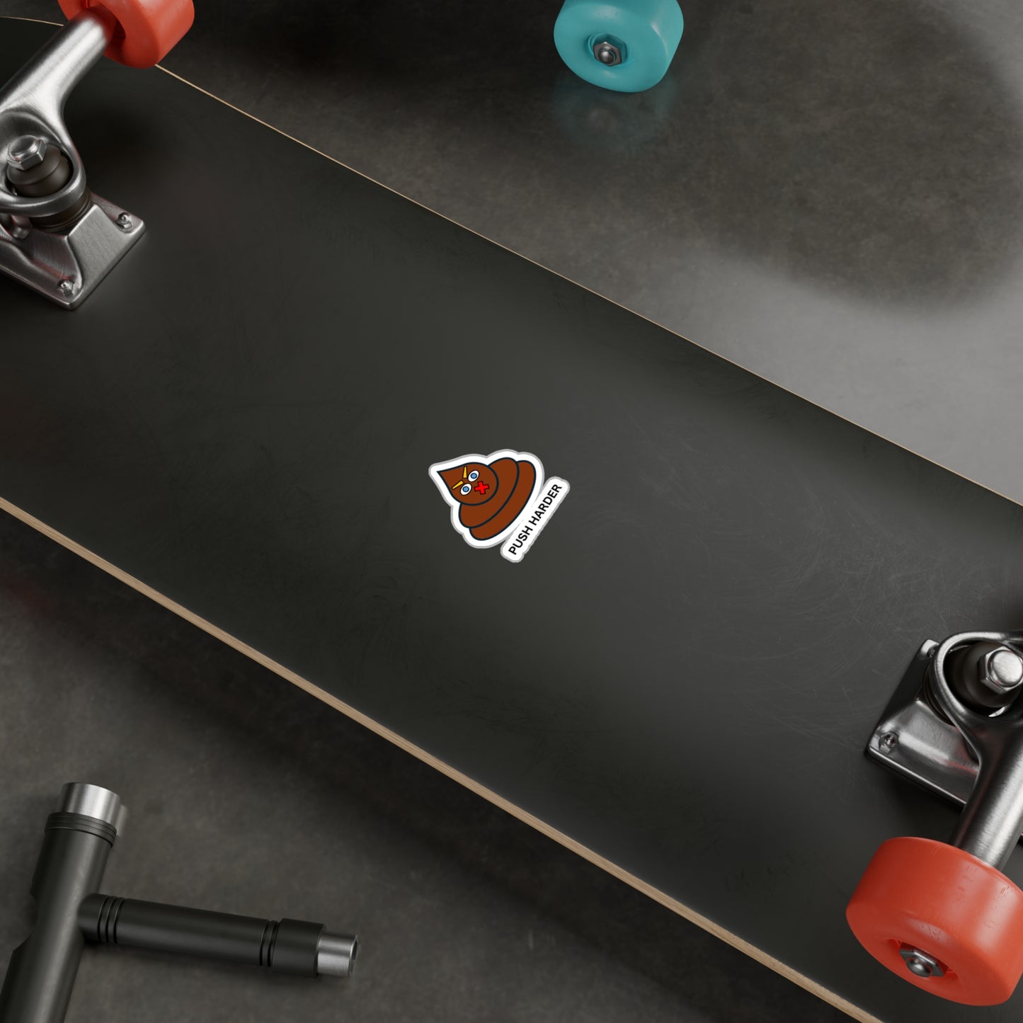 FDT Poop Emoji Push Harder Sticker