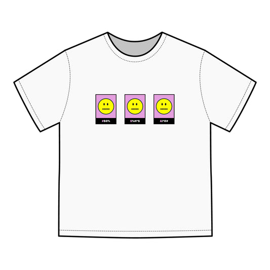 FDT Signature Collection - Bleeped Emoji (Free Speech) T-Shirt - Pink Design - Hanes Comfort Wash, Short-Sleeve, Black Text