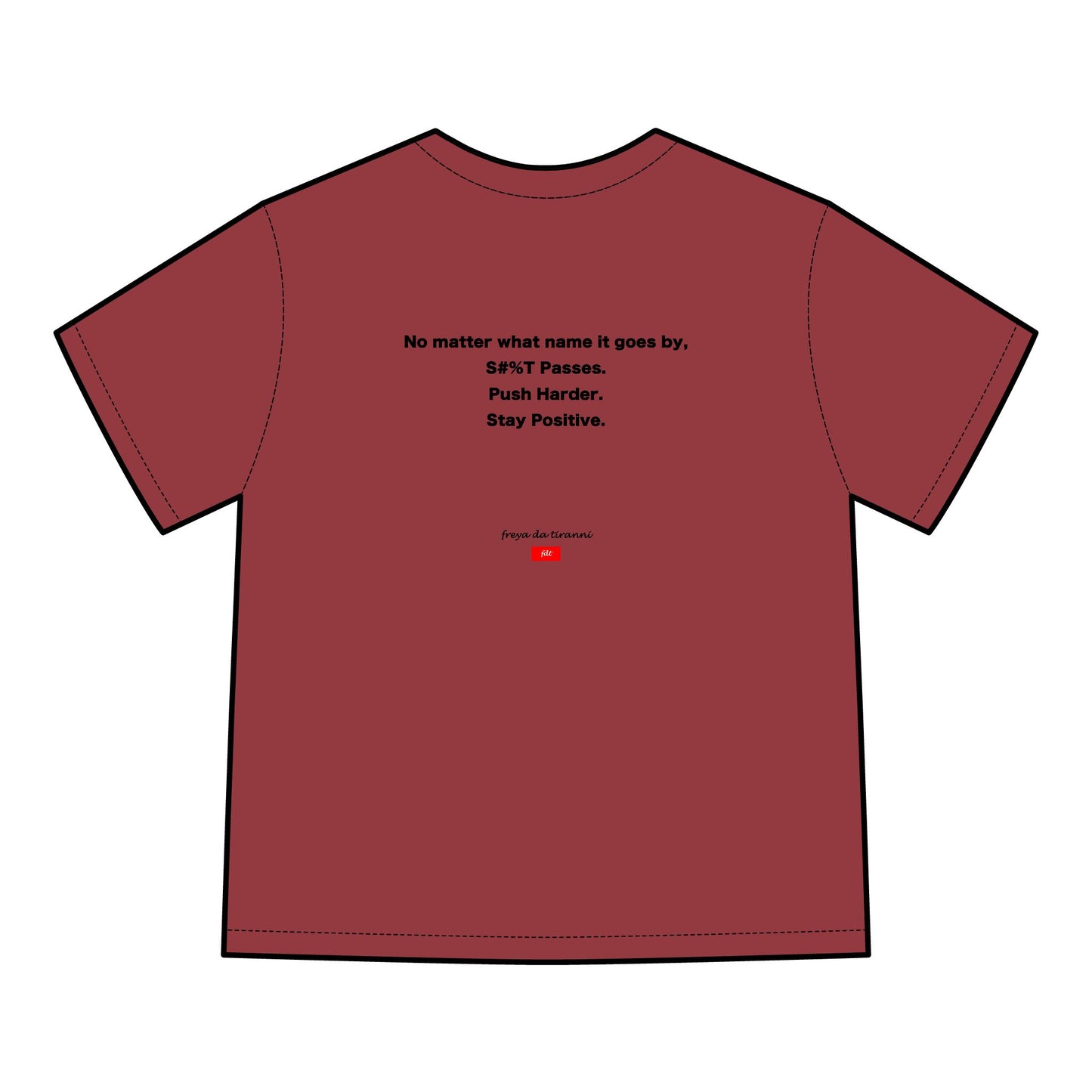 FDT Signature Collection - Poop Emoji Push Harder T-Shirt - Hanes Comfort Wash, Short-Sleeve, Black Text