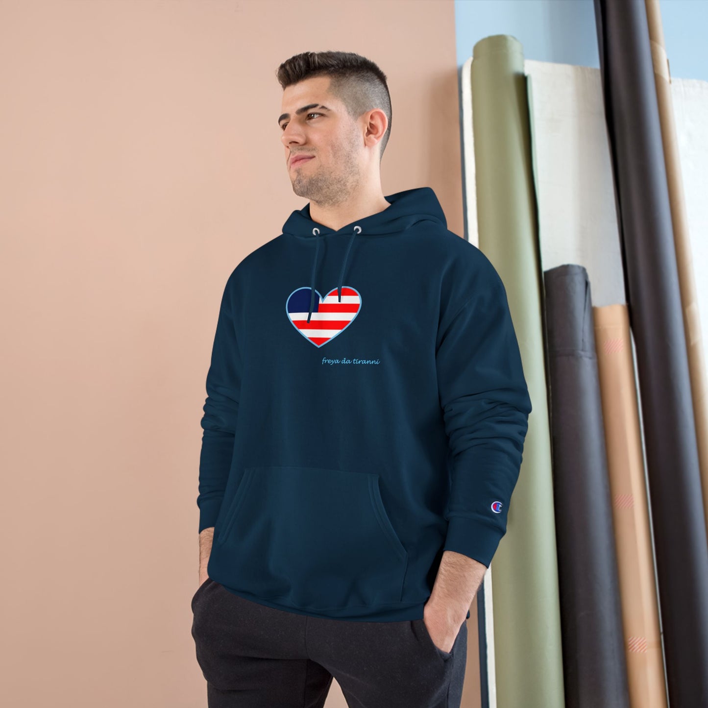 FDT Freedom Heart Hoodie - Champion - Light Blue Accent
