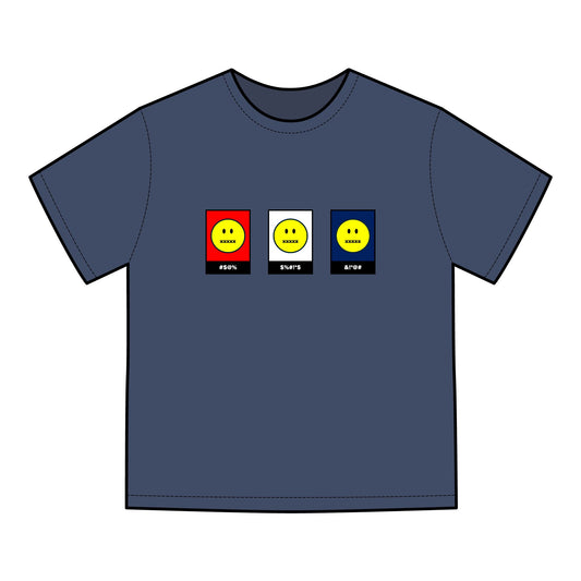 FDT Signature Collection - Bleeped Emoji (Free Speech) T-Shirt - Red, White & Blue Design - Hanes Comfort Wash, Short-Sleeve, Black Text