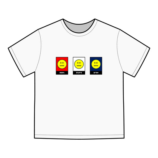 FDT Signature Collection - Bleeped Emoji (Free Speech) T-Shirt - Red, White & Blue Design - Hanes Comfort Wash, Short-Sleeve, Black Text