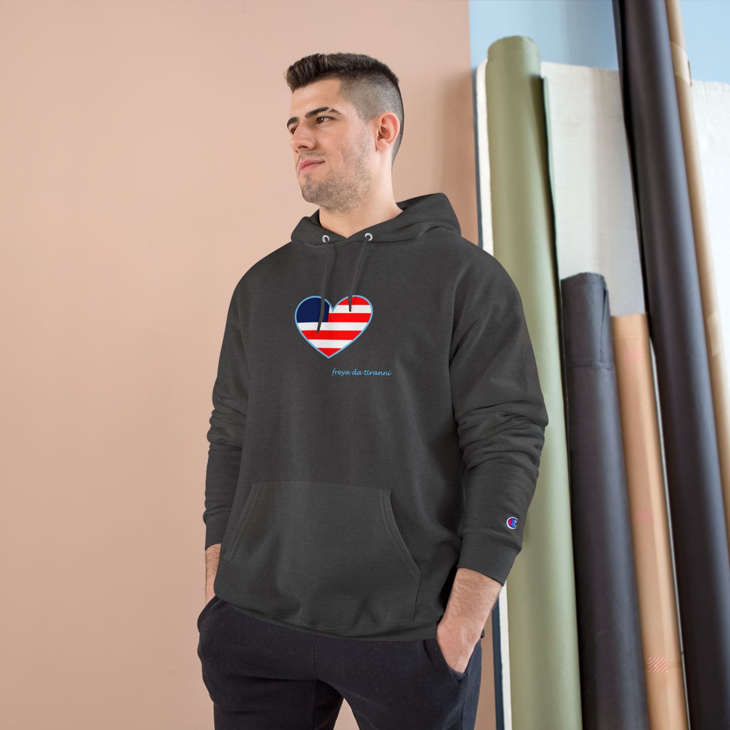 FDT Freedom Heart Hoodie - Champion - Light Blue Accent