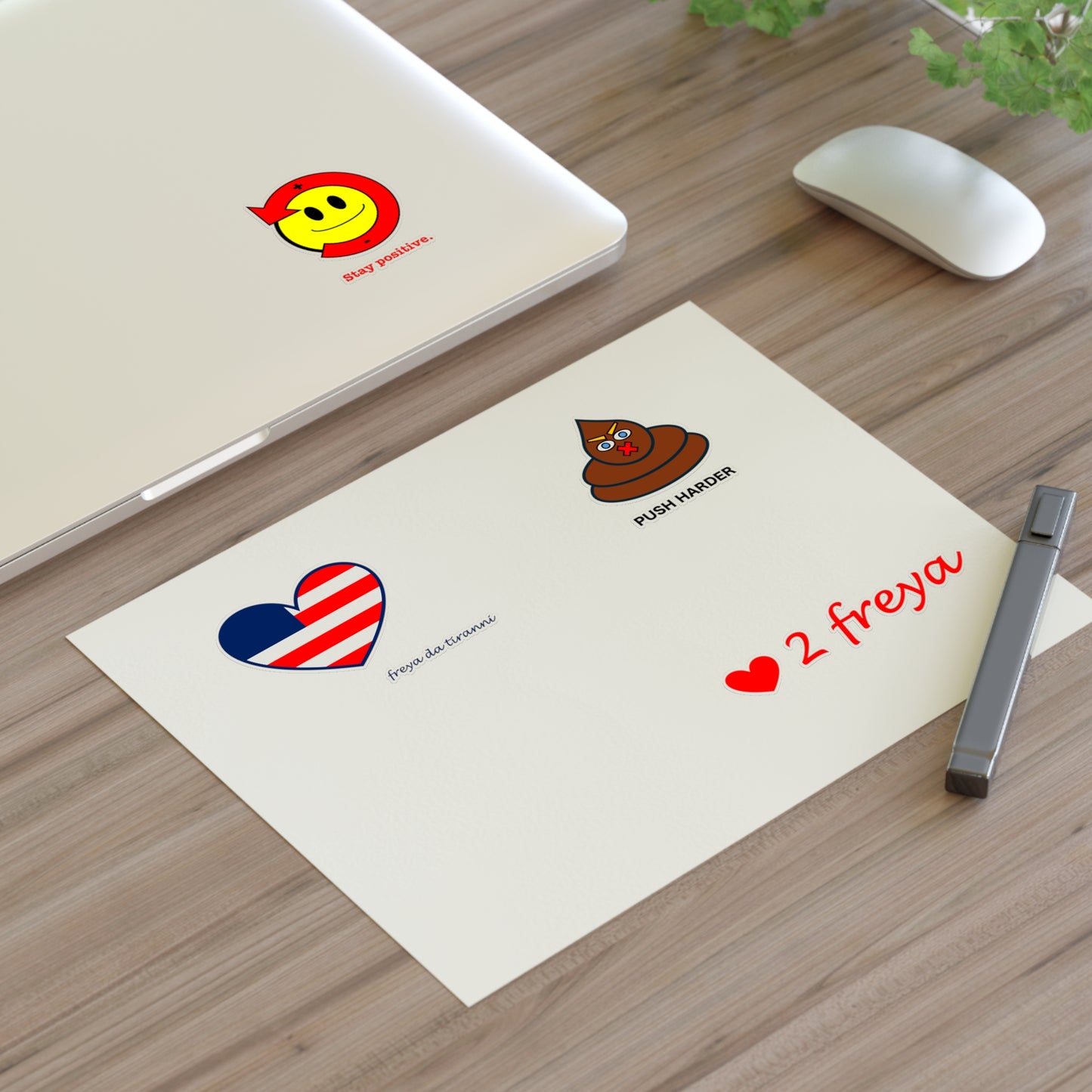 FDT Sticker Collection - Freedom Heart, Stay Positive, Push Harder, Love to Freya