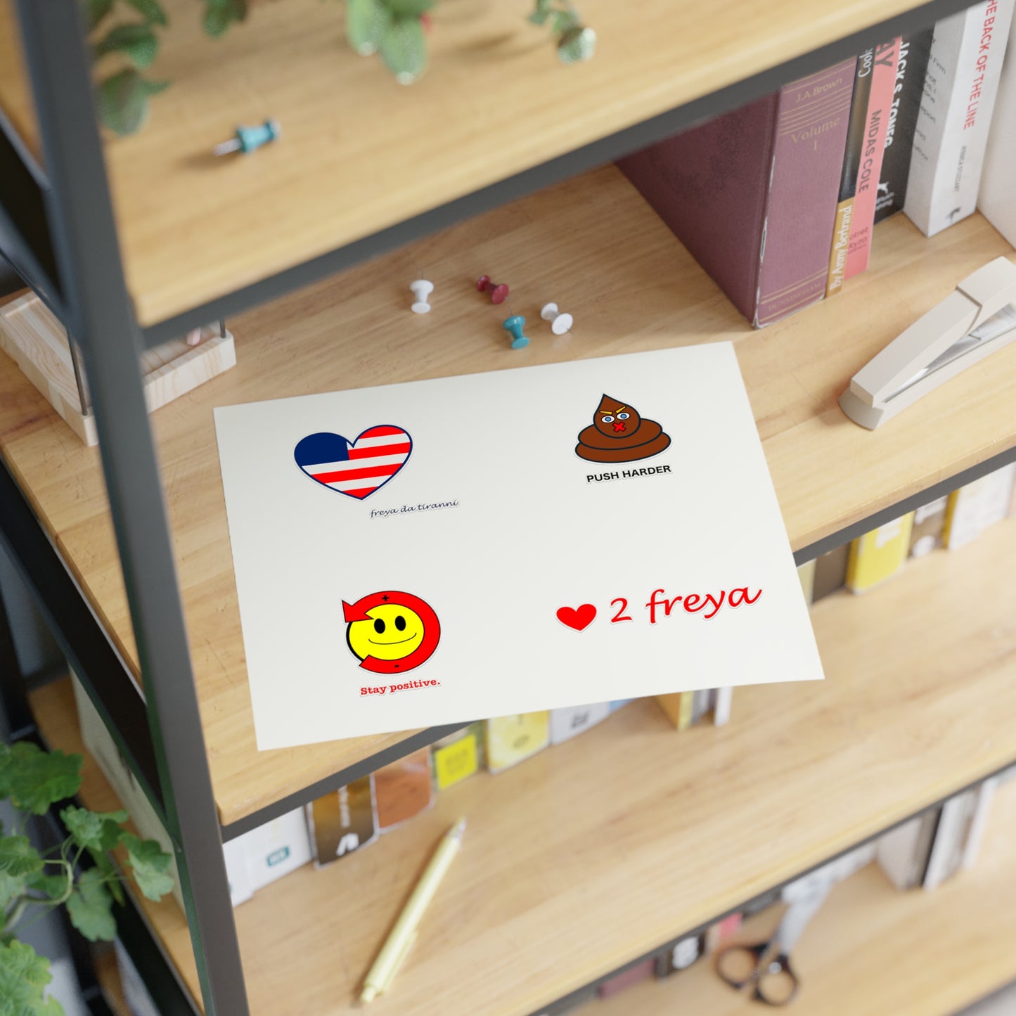 FDT Sticker Collection - Freedom Heart, Stay Positive, Push Harder, Love to Freya