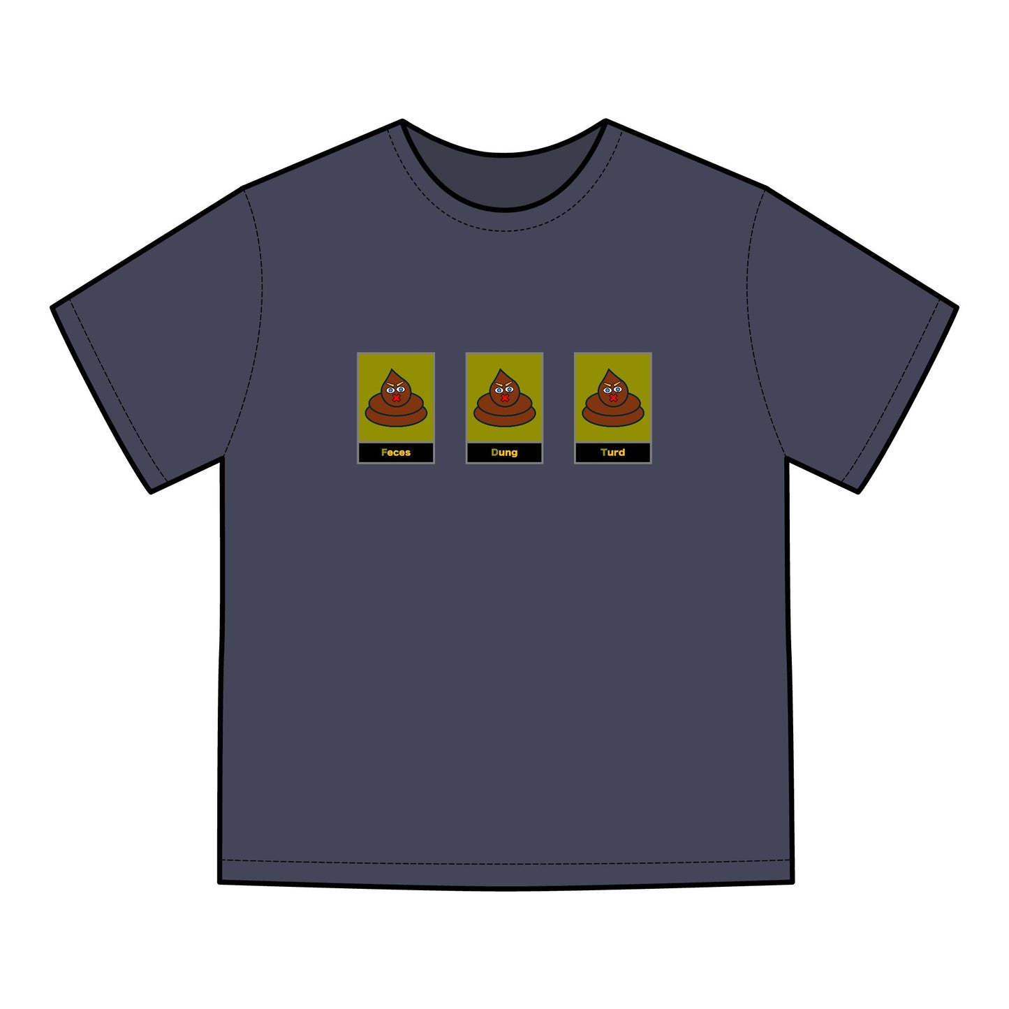 FDT Signature Collection - Poop Emoji Push Harder T-Shirt - Hanes Comfort Wash, Short-Sleeve, Grey Text