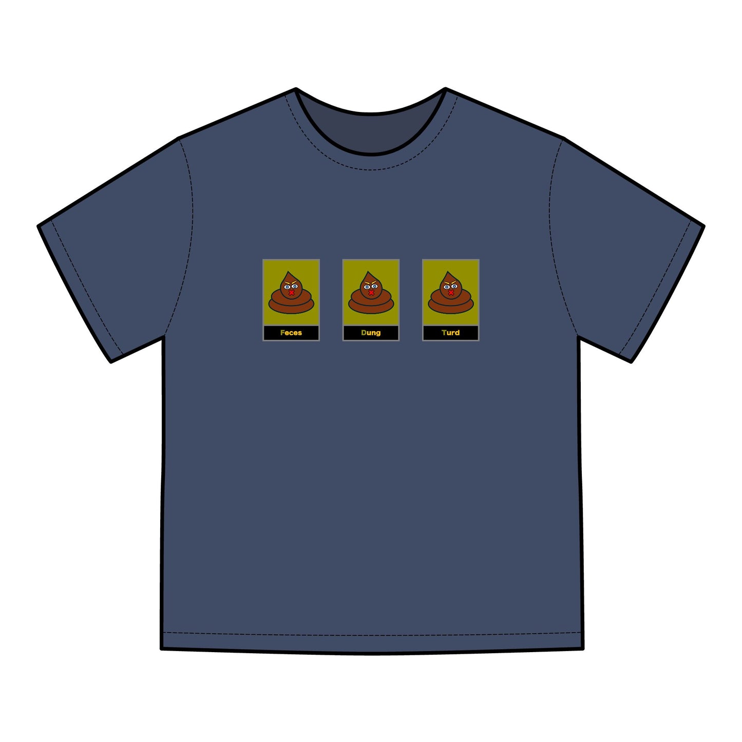 FDT Signature Collection - Poop Emoji Push Harder T-Shirt - Hanes Comfort Wash, Short-Sleeve, Grey Text