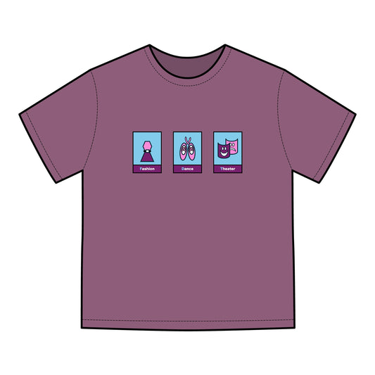 FDT Signature Collection - Fine Arts T-Shirt - Pink & Purple Design - Hanes Comfort Wash, Short-Sleeve, Black Text