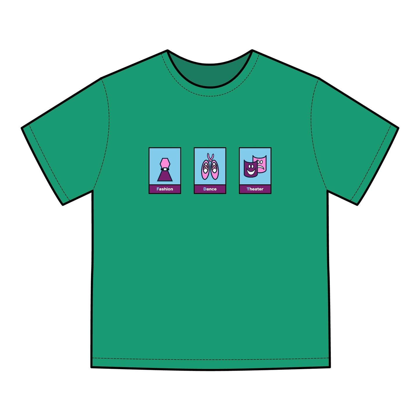 FDT Signature Collection - Fine Arts T-Shirt - Pink & Purple Design - Hanes Comfort Wash, Short-Sleeve, Black Text