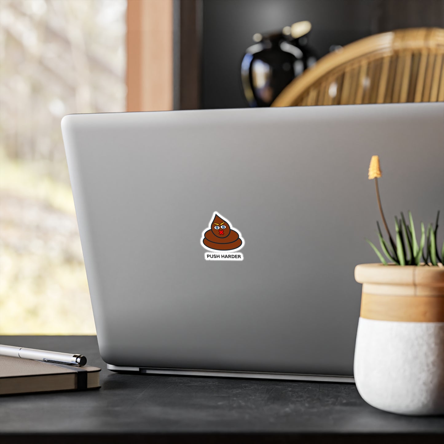 FDT Poop Emoji Push Harder Sticker