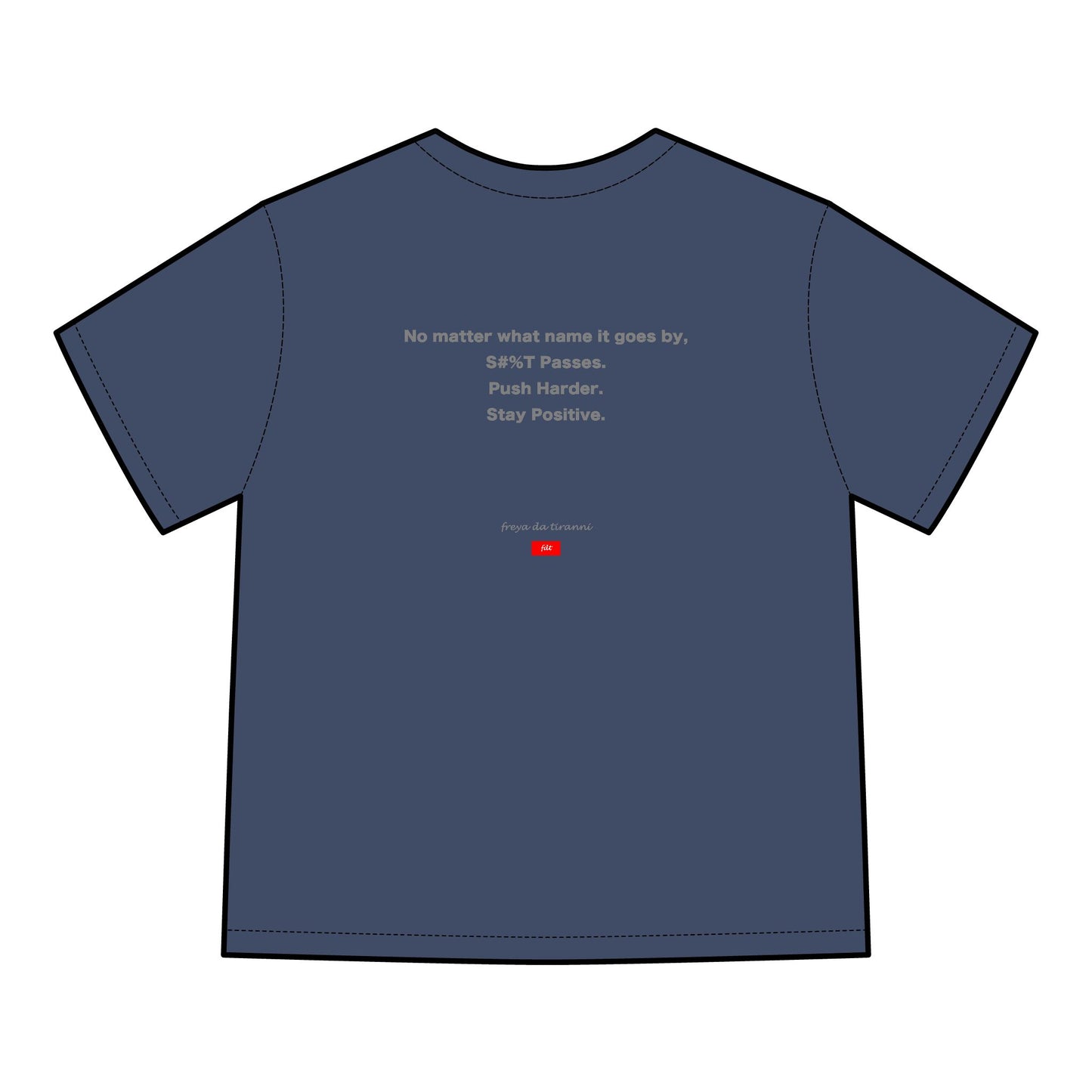 FDT Signature Collection - Poop Emoji Push Harder T-Shirt - Hanes Comfort Wash, Short-Sleeve, Grey Text