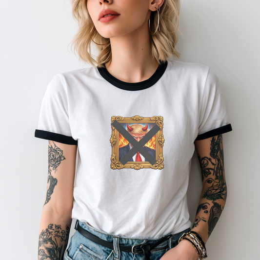 Redacted Trump (Epstein Files Tribute) Ringer T-Shirt