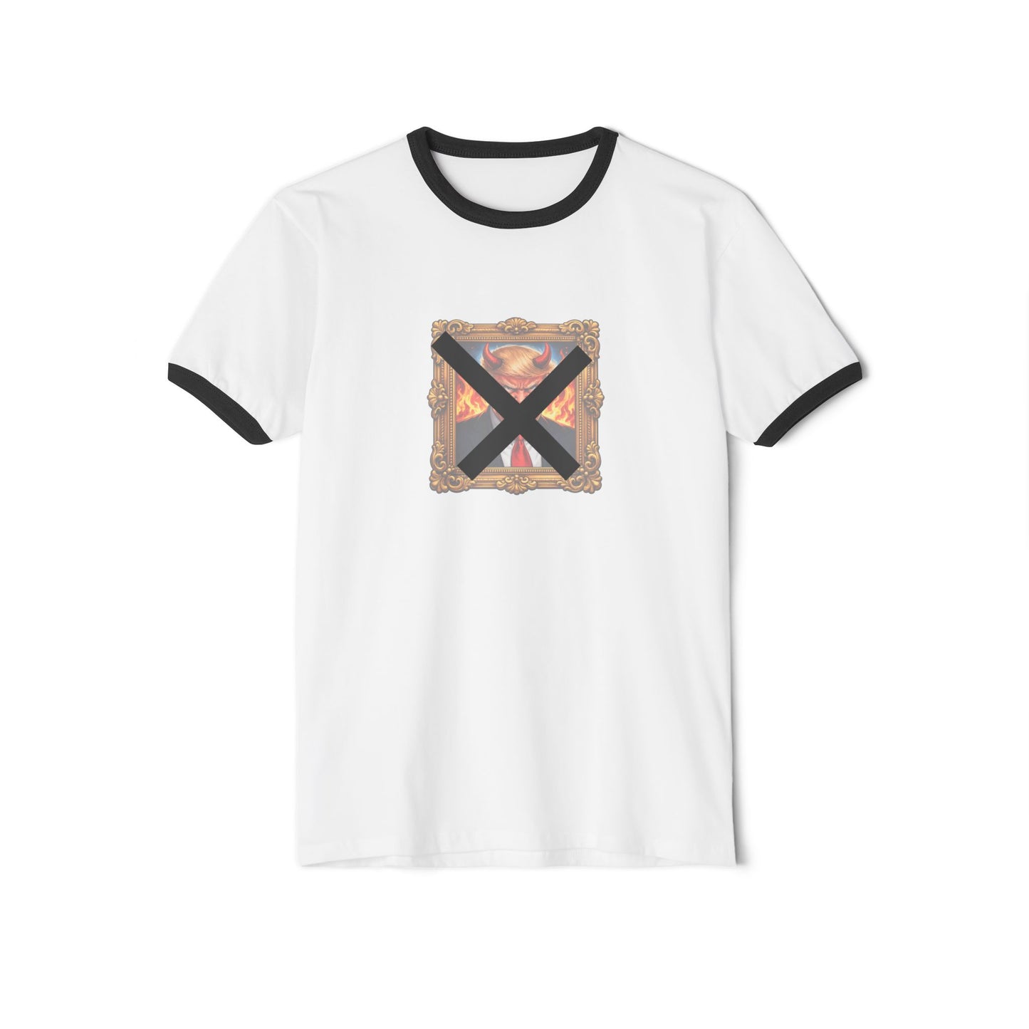 Redacted Trump (Epstein Files Tribute) Ringer T-Shirt