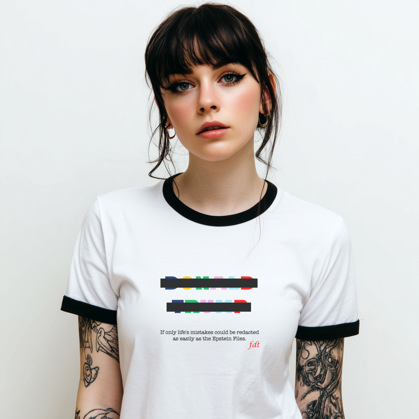 Donald Trump Redacted Epstein Files Ringer T-Shirt