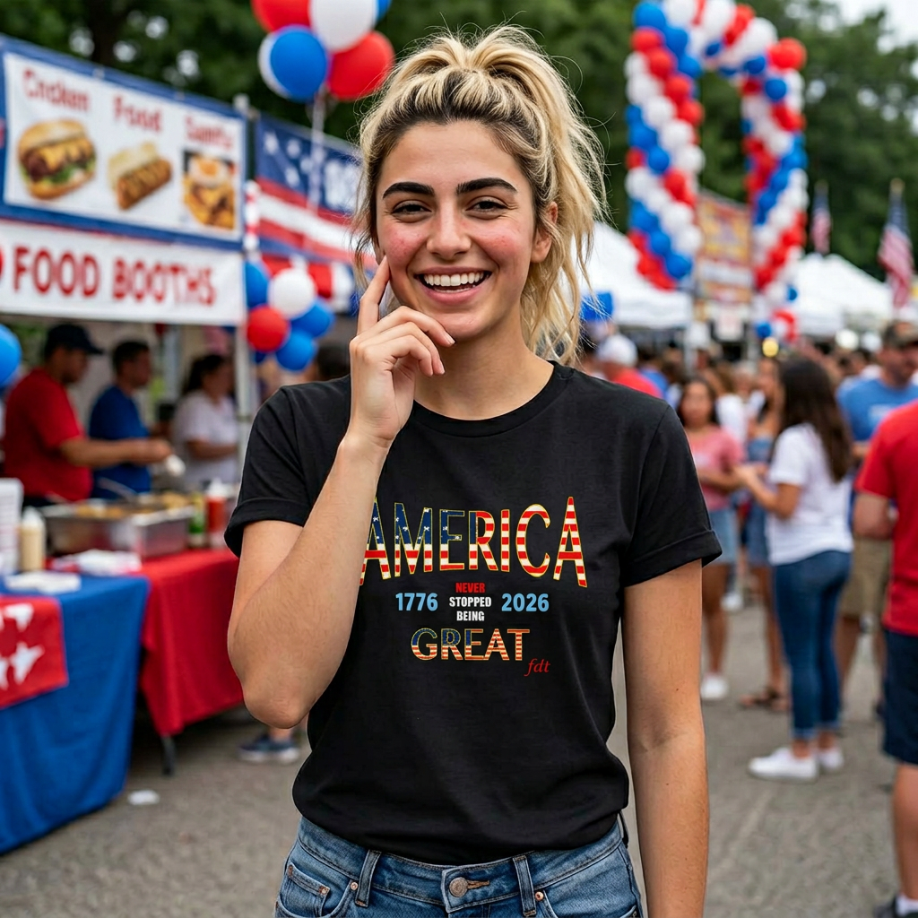 FDT July 4th "America Never Stopped Being Great" (Anti-MAGA) Tee