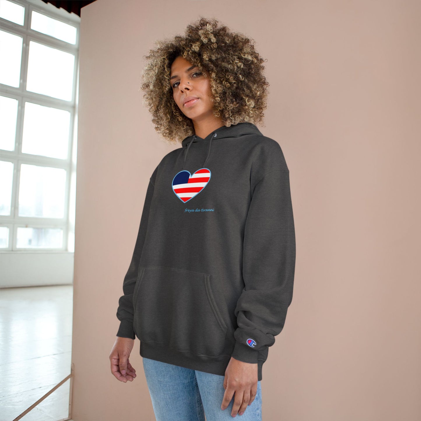 FDT Freedom Heart Hoodie - Champion - Light Blue Accent