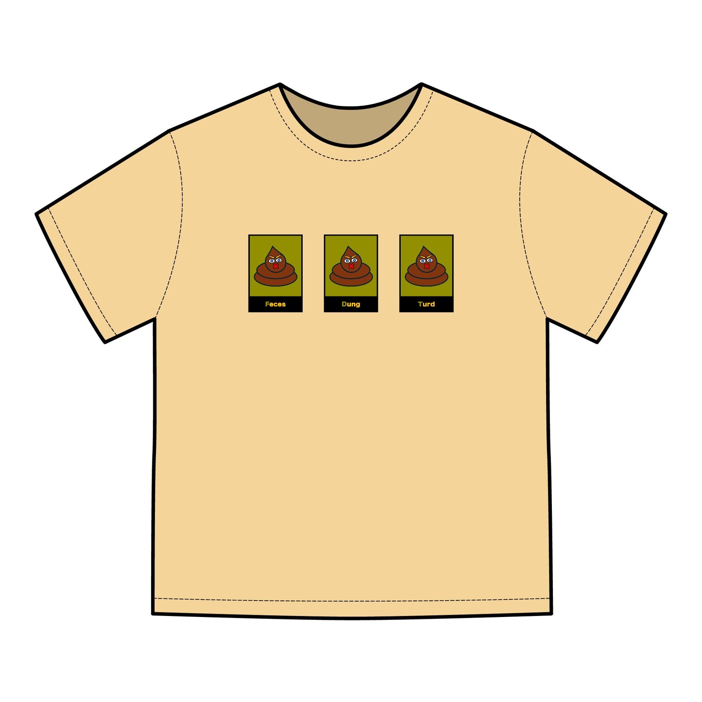 FDT Signature Collection - Poop Emoji Push Harder T-Shirt - Hanes Comfort Wash, Short-Sleeve, Black Text