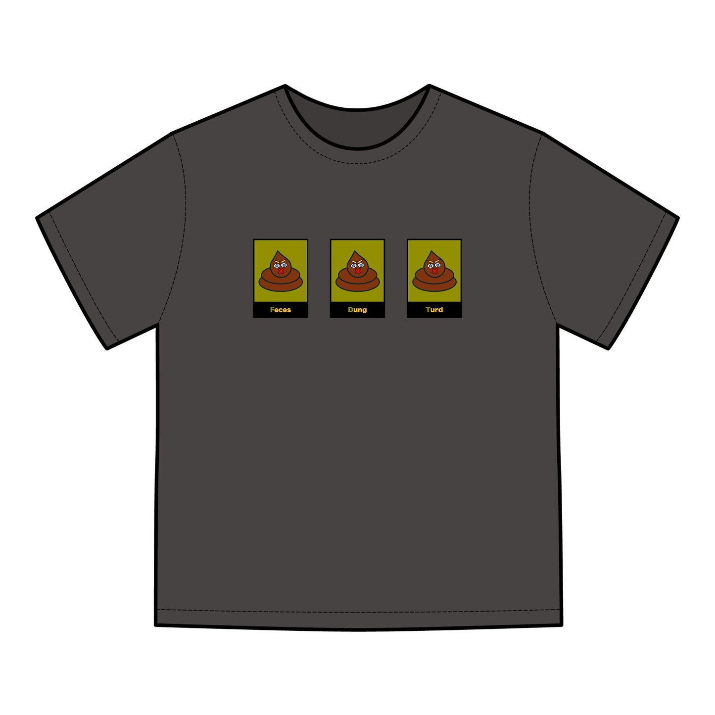 FDT Signature Collection - Poop Emoji Push Harder T-Shirt - Hanes Comfort Wash, Short-Sleeve, Black Text