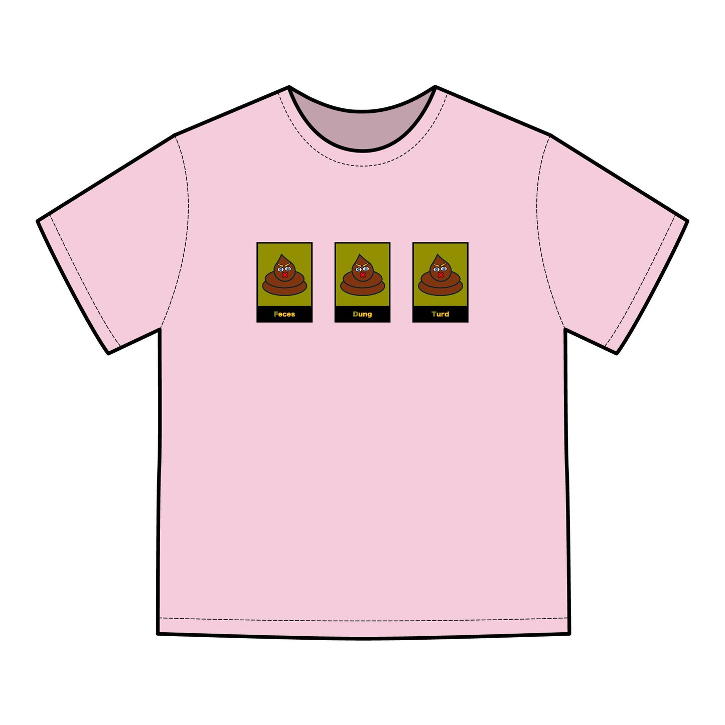 FDT Signature Collection - Poop Emoji Push Harder T-Shirt - Hanes Comfort Wash, Short-Sleeve, Black Text