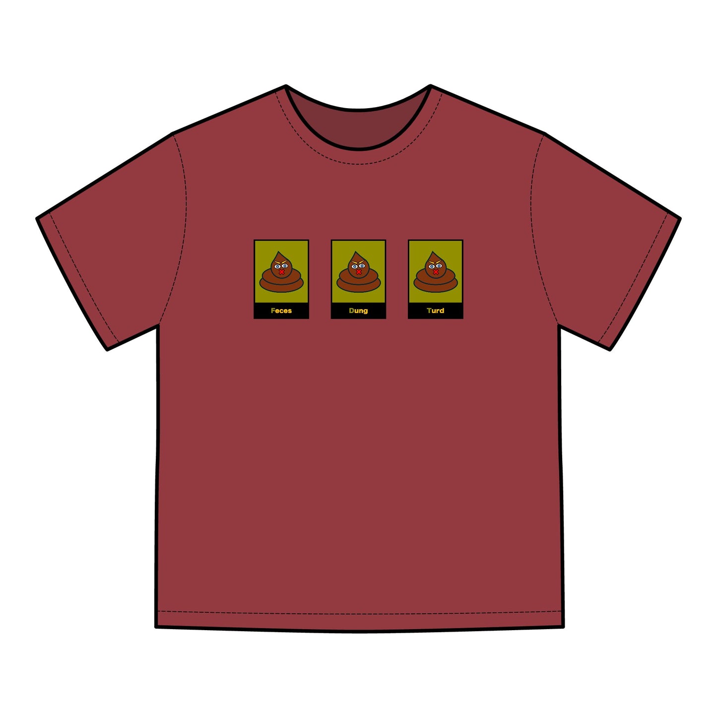 FDT Signature Collection - Poop Emoji Push Harder T-Shirt - Hanes Comfort Wash, Short-Sleeve, Black Text