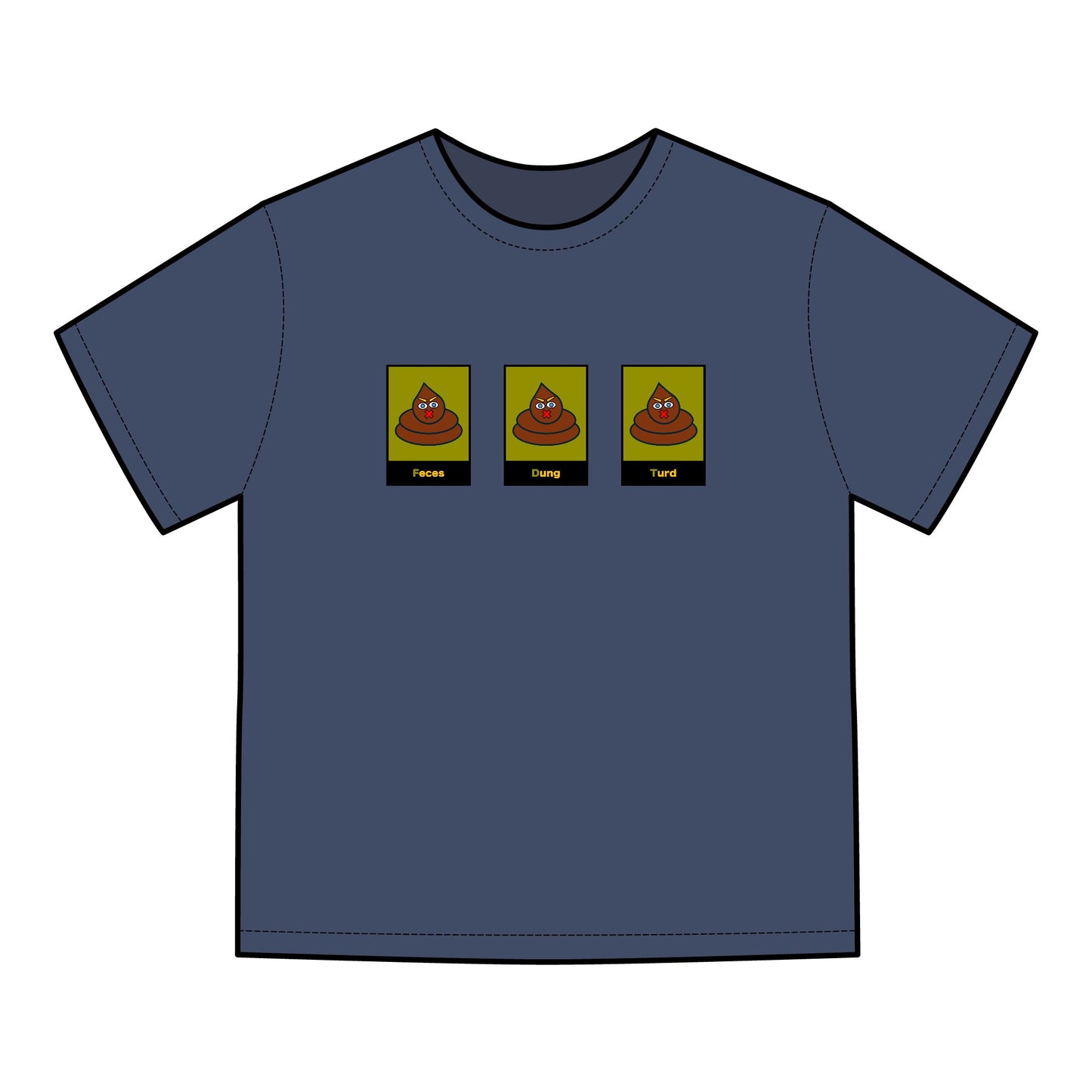 FDT Signature Collection - Poop Emoji Push Harder T-Shirt - Hanes Comfort Wash, Short-Sleeve, Black Text