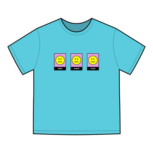 FDT Signature Collection - Bleeped Emoji (Free Speech) T-Shirt - Pink Design - Hanes Comfort Wash, Short-Sleeve, Black Text