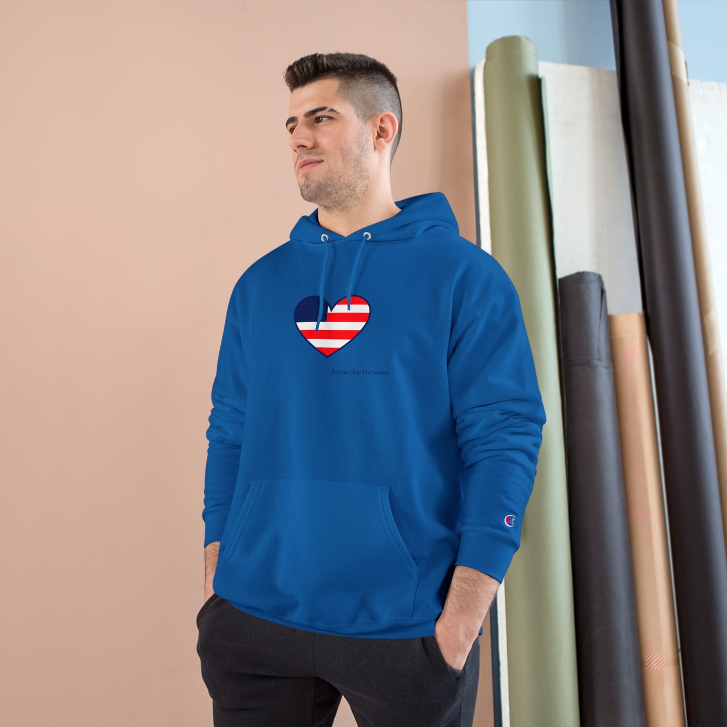 FDT Freedom Heart Hoodie - Champion - Dark Blue Accent