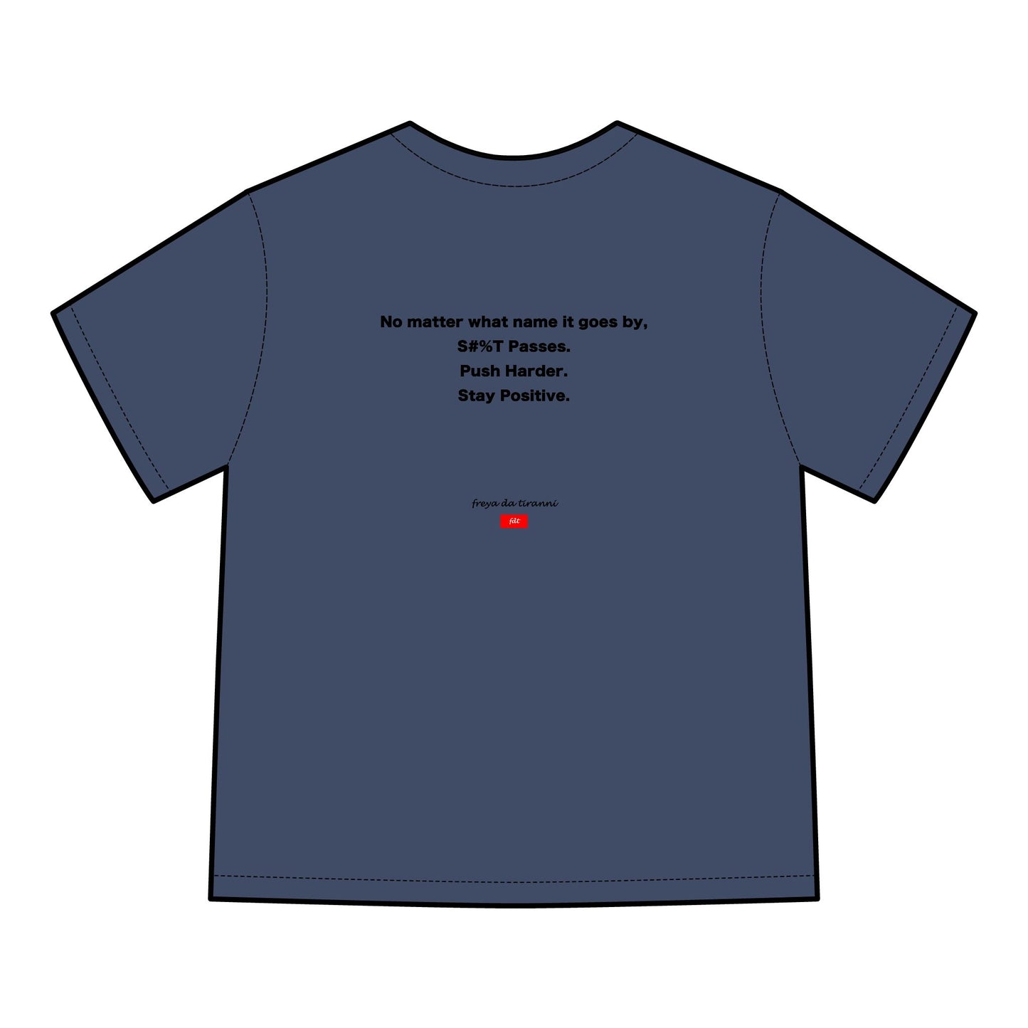 FDT Signature Collection - Poop Emoji Push Harder T-Shirt - Hanes Comfort Wash, Short-Sleeve, Black Text