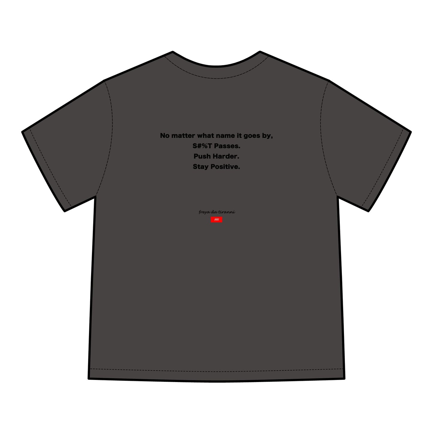 FDT Signature Collection - Poop Emoji Push Harder T-Shirt - Hanes Comfort Wash, Short-Sleeve, Black Text