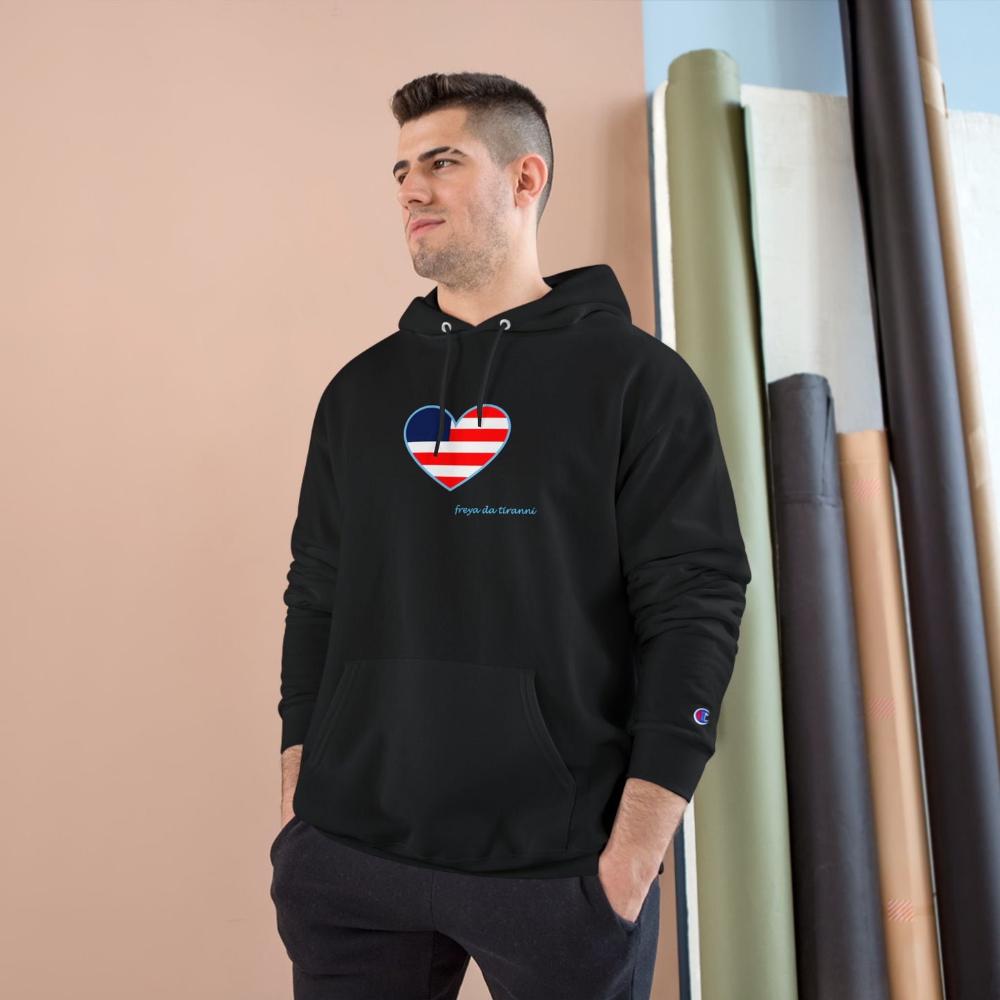 FDT Freedom Heart Hoodie - Champion - Light Blue Accent