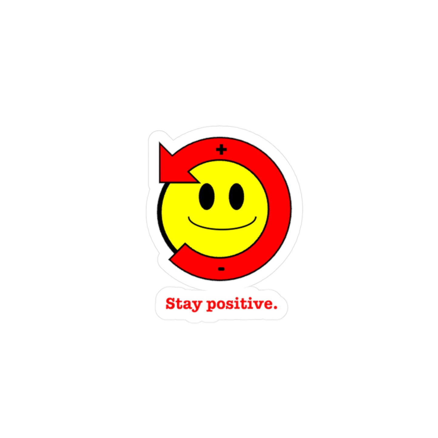 FDT Stay Positive Turning Smiley Sticker