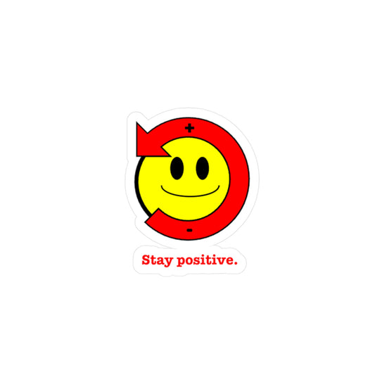 FDT Stay Positive Turning Smiley Sticker